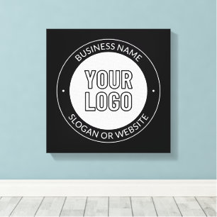 Impressão Em Tela Logotipo empresarial ou modelo de texto editável e