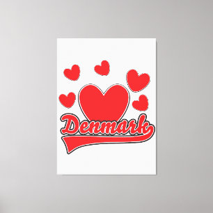 Impressão Em Tela Logotipo estilo vintage Ame a Dinamarca