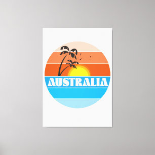 Impressão Em Tela logotipo retrô pôr do sol australiano dos anos 80