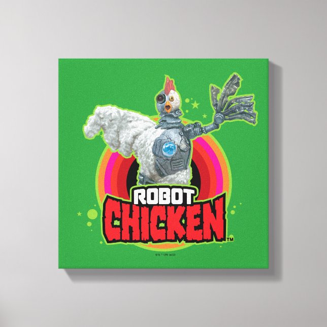 Impressão Em Tela Logotipo Robot Chicken (Frente)