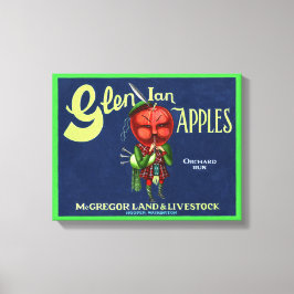 Impressão Em Tela Logotipo Vintage Glen Ian Apple, Hooper, Washingto
