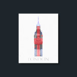 Impressão Em Tela London Big Ben Union Jack<br><div class="desc">Jack Big Ben Union de Londres por Fab Funky. Apresenta a famosa torre de relógio Big Ben de Londres em vermelho,  branco,  azul e cinza.</div>