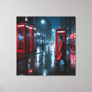 Impressão Em Tela London Rain and Red Coats