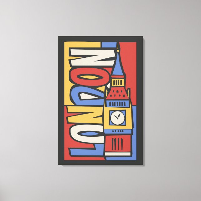 Impressão Em Tela Londres, Inglaterra | Design de punho vibrante (Frente)