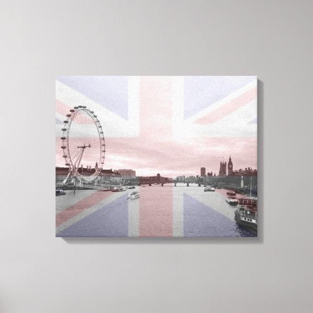 Impressão Em Tela Londres Skyline Union Jack Flag (Frente)