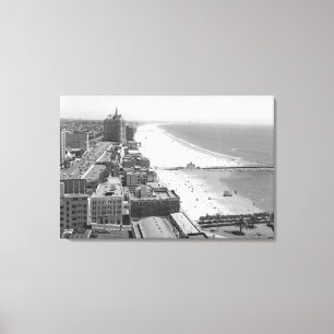 Impressão Em Tela Long Beach, California Coastline and Beach