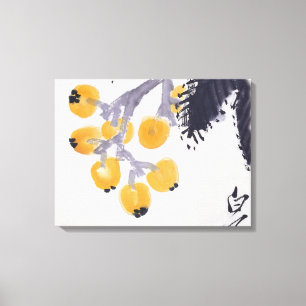 Impressão Em Tela Loquats e um Gafanhoto