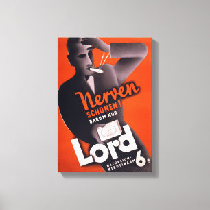 Impressão Em Tela Lord Cigarettes - Poster vintage alemão restaurad