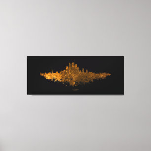 Impressão Em Tela Los Angeles City Skyline - Laranja