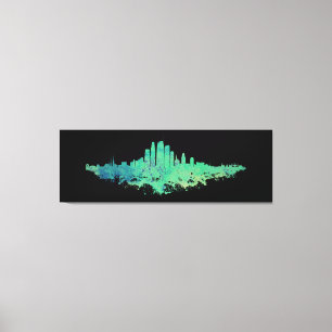 Impressão Em Tela Los Angeles City Skyline - Mint Green