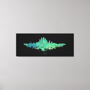 Impressão Em Tela Los Angeles City Skyline - Mint Green