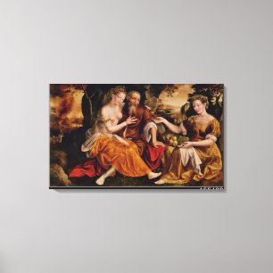 Impressão Em Tela Lot e suas filhas, c.1565