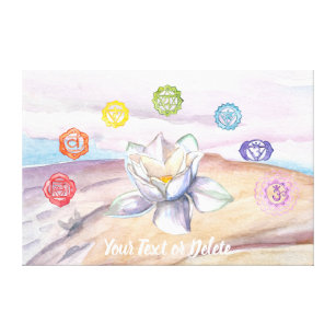 Impressão Em Tela *~* Lotus Beach Chakra Art Painting