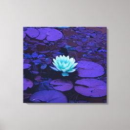 Impressão Em Tela Lotus Flower Turquoise Purple Pond Zen