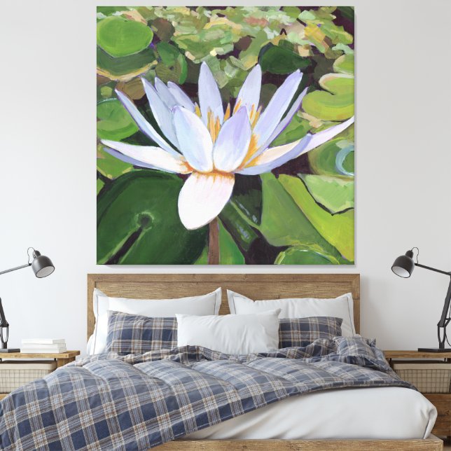 Impressão Em Tela Lotus Lily Large Floral (Insitu(Quarto))