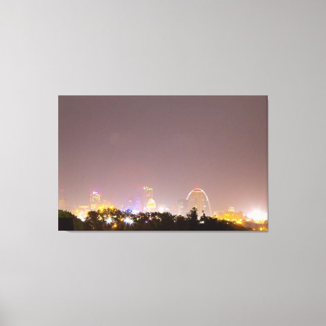 Impressão Em Tela Louis, Missouri à noite (Frente)