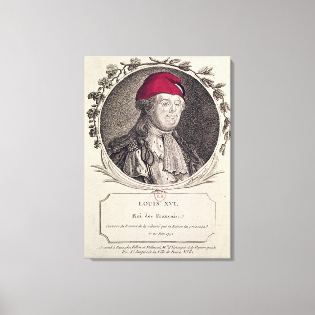 Impressão Em Tela Louis XVI vestindo uma capota de frygião (Frente)