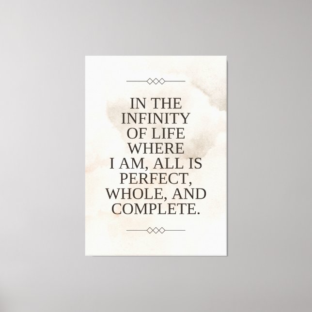 Impressão Em Tela Louise Hay Cote - Tudo é perfeito (Frente)