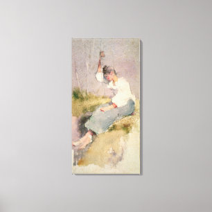 Impressão Em Tela Louise, uma menina bretão (w/c no papel)