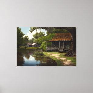 Impressão Em Tela Louisiana Cabin