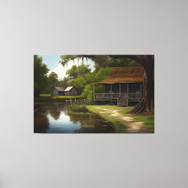 Impressão Em Tela Louisiana Cabin, Louisiana Art, Cultura Cajun