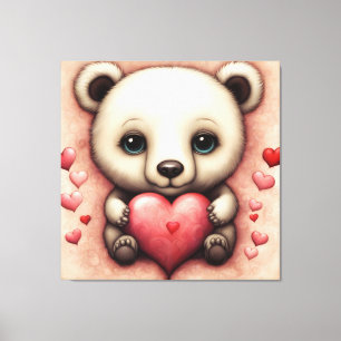 Impressão Em Tela Love Bear 2