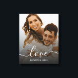 Impressão Em Tela Love Elegant Script Noivado Photo<br><div class="desc">Impressão de Fotografias do Noivado de Script Elegante</div>
