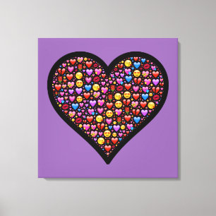 Impressão Em Tela Love Emoji Personalizado