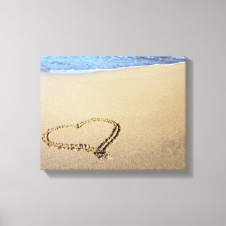 Impressão Em Tela Love Heart Beach