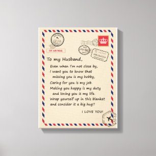 Impressão Em Tela Love Husband Carta Ao Meu Marido Eu Te Amo