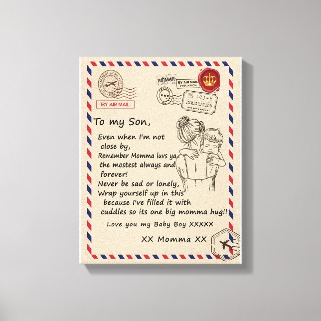 Impressão Em Tela Love Son | Carta À Minha Filha Ama-Te, Menino (Frente)