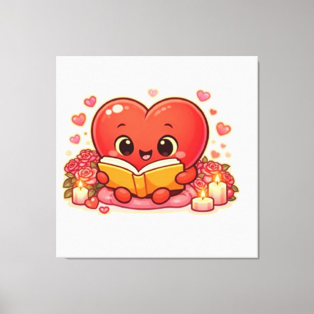 Impressão Em Tela Love Stories Begin Within the Heart (Frente)