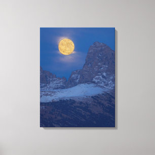 Impressão Em Tela Lua Cheia Nascente Grand Teton Driggs, Idaho