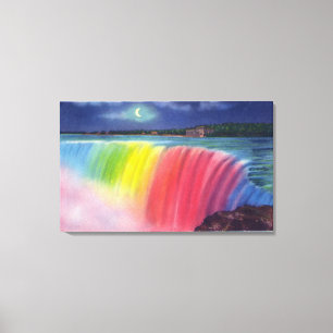 Impressão Em Tela Lua crescente acima de Horseshow iluminado