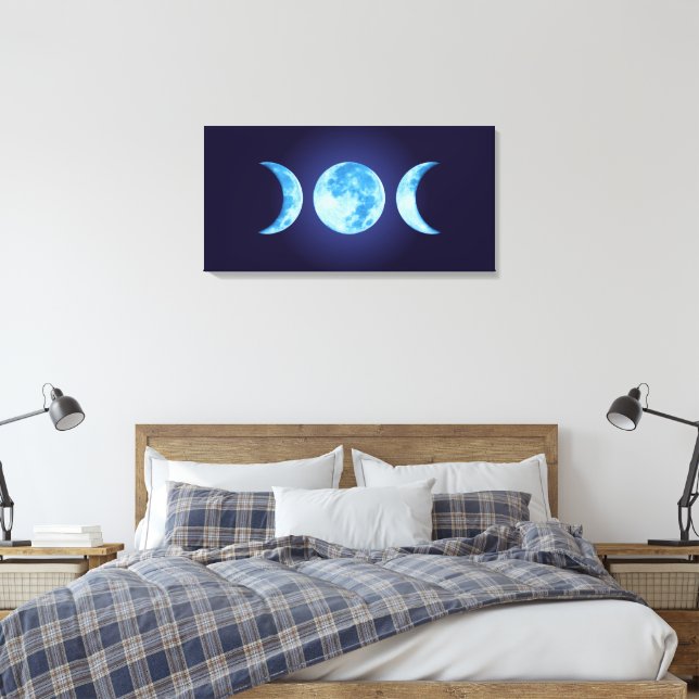 Impressão Em Tela Lua de Três Fases (Insitu(Quarto))