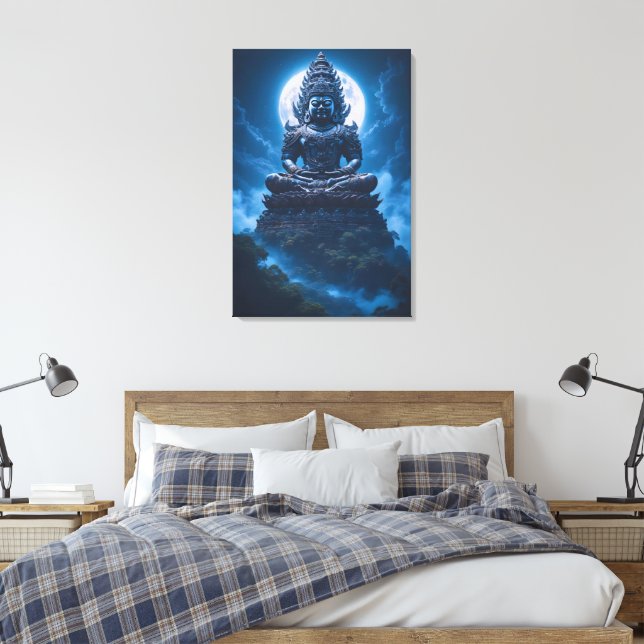 Impressão Em Tela Lua do Guardião Silencioso (Insitu(Quarto))
