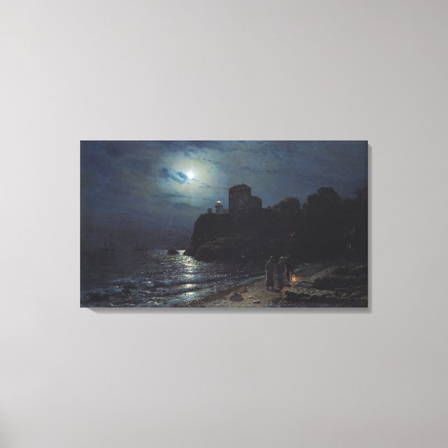 Impressão Em Tela Lua na borda de um lago, 1870 (Frente)
