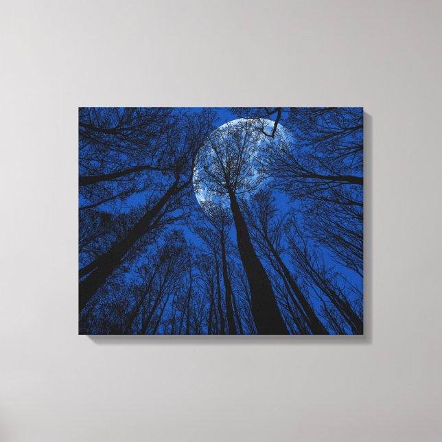 Impressão Em Tela Lua no Céu Noturno (Frente)