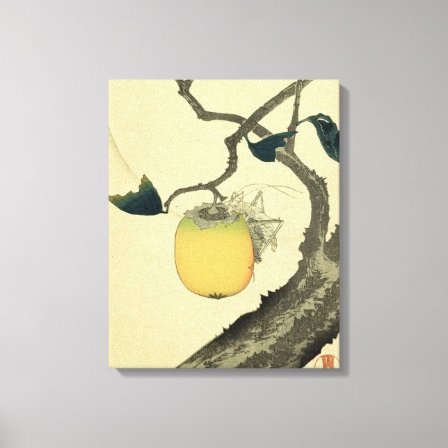 Impressão Em Tela Lua, Persimmon e Gafanhoto, 1807 (Frente)