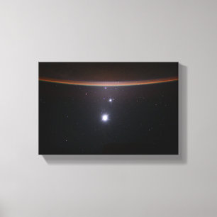 Impressão Em Tela Lua, Vênus, Júpiter e Terra (ISS) (NASA) (Espaço)