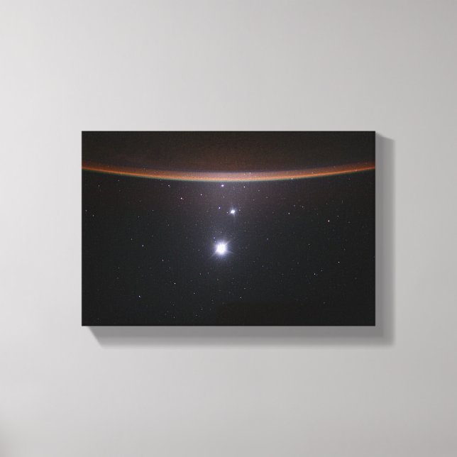 Impressão Em Tela Lua, Vênus, Júpiter e Terra (ISS) (NASA) (Espaço) (Frente)