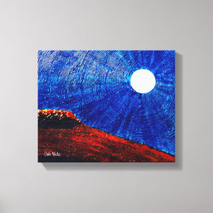 Impressão Em Tela Lua Vibrante