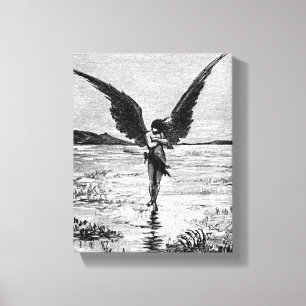 Impressão Em Tela Lúcifer como Satã, Diabo ou Angel? Vintage Ink Art