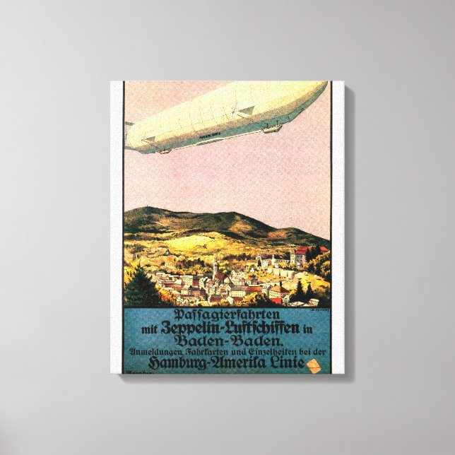 Impressão Em Tela Luftschiff Zeppelin Airship sobre a Cidade Poster (Frente)