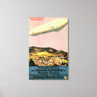 Luftschiff Zeppelin Airship sobre a Cidade Poster