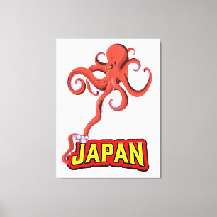 Impressão Em Tela Lula gigante do Japão cartoon
