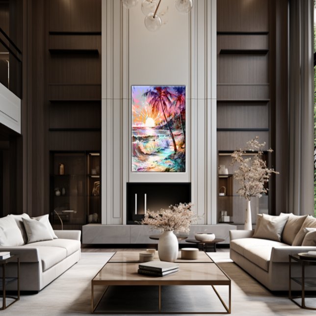 Impressão Em Tela 🎨 Luminescente - Parede Sunset 🌅 (Criador carregado)