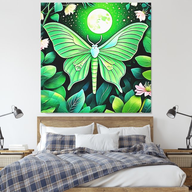 Impressão Em Tela Lunar Butterfly Bloom Design (Insitu(Quarto))