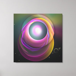 Impressão Em Tela Lunar Eclipse, Fantasy abstrato wallart