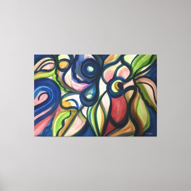 Impressão Em Tela Lush Floral Modern Art Stretch Print (Frente)